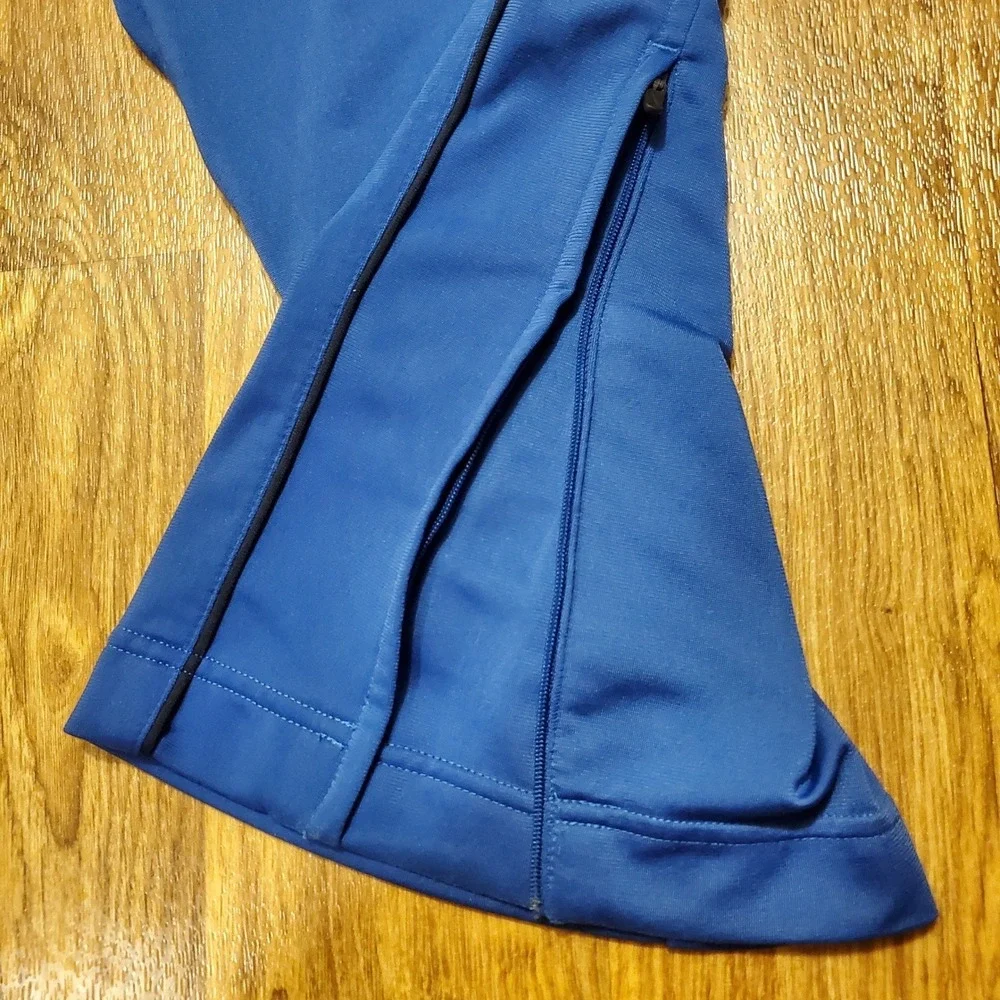 Vtg Nike Track Pants Men Medium Blue Side Stripe Ankle Zip Athletic Pockets Y2K